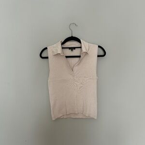 Knit Sleeveless Polo Top